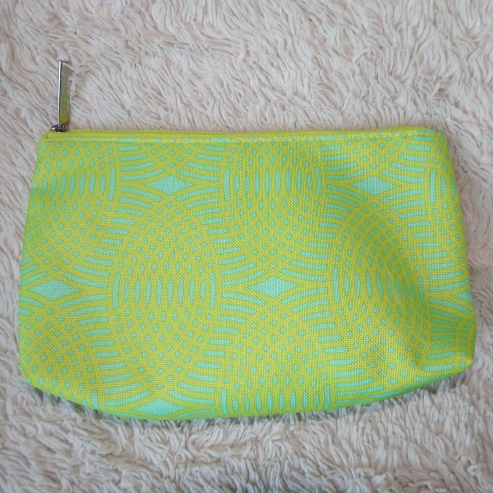 Clinique Neon Blue Green Makeup Bag, 9" x 5" x 2" NWOT